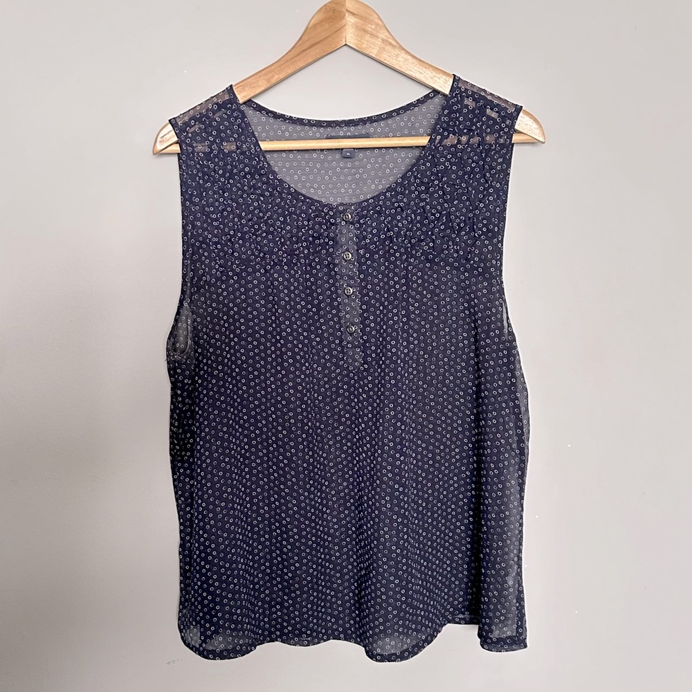 Gap Blue and White Sleeveless Top